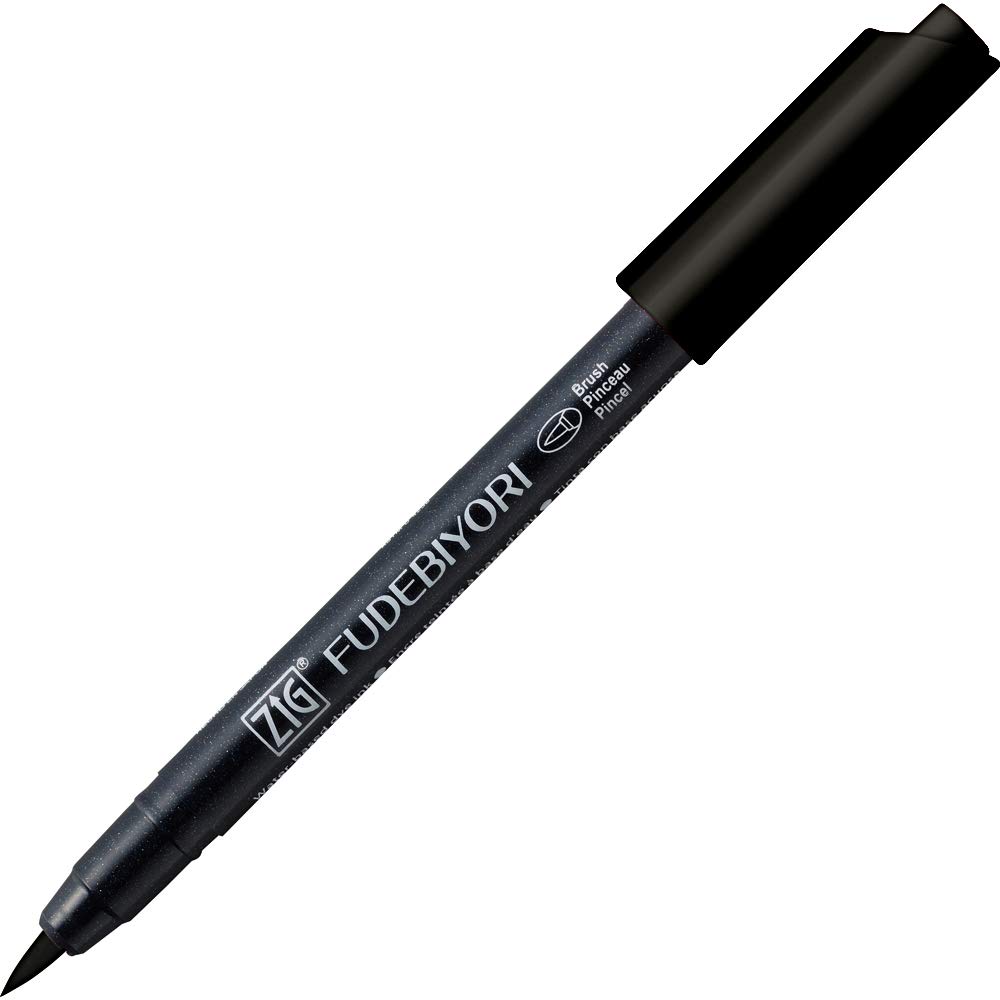 Zig FUDEBIYORI PIGMENT 010 Black & CARTOONIST MANGAKA 01,003, 005
